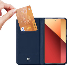 Dux Ducis Skin Pro dėklas, skirtas Xiaomi Redmi Note 13Pro 4G / Poco M6 Pro 4G su atvartu ir kortelės lizdu - mėlynas