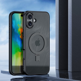 Dux Ducis Aimo Mag dėklas su MagSafe ir stovu iPhone 16 - juodas