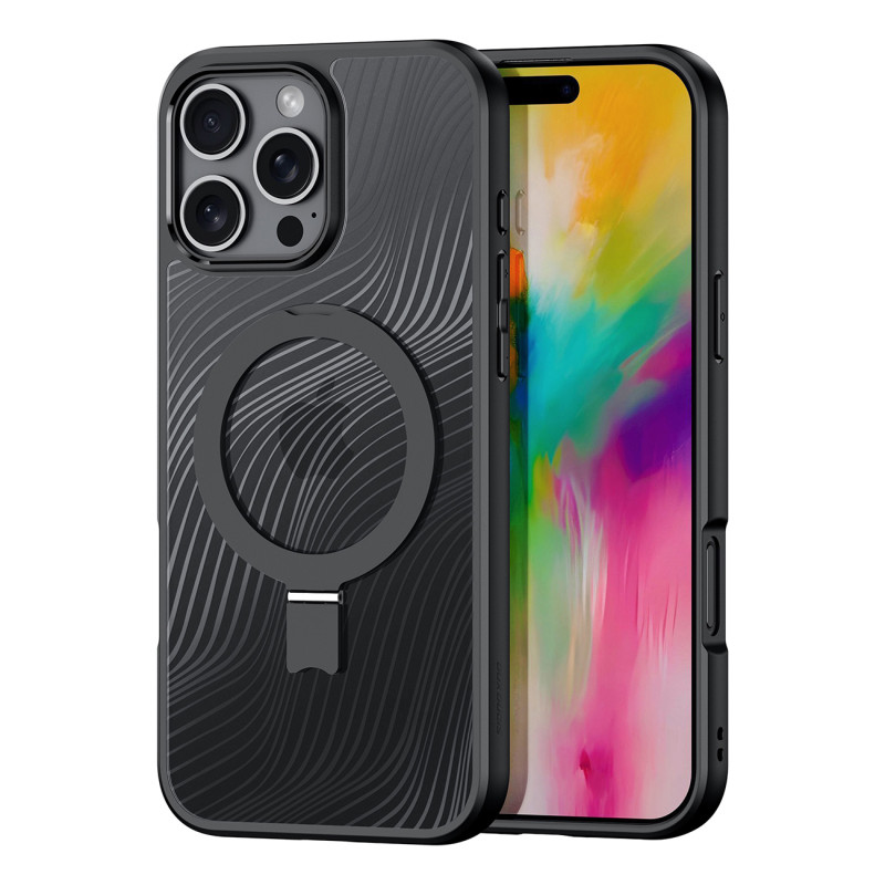 Dux Ducis Aimo Mag dėklas su MagSafe ir stovu iPhone 16 Pro - juodas