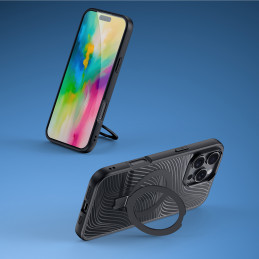 Dux Ducis Aimo Mag dėklas su MagSafe ir stovu iPhone 16 Pro - juodas