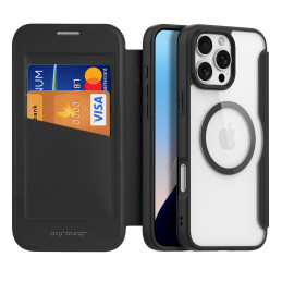 Dux Ducis Skin X Pro dėklas skirtas iPhone 16 Pro Max su MagSafe ir atvartu - juodas