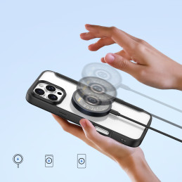 Dux Ducis Skin X Pro dėklas skirtas iPhone 16 Pro Max su MagSafe ir atvartu - juodas