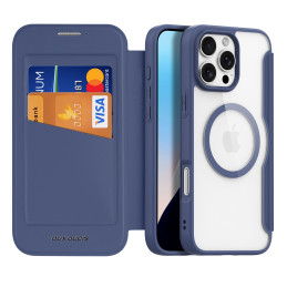Dux Ducis Skin X Pro dėklas skirtas iPhone 16 Pro Max su MagSafe ir atvartu - mėlynas