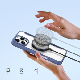 Dux Ducis Skin X Pro dėklas skirtas iPhone 16 Pro Max su MagSafe ir atvartu - mėlynas