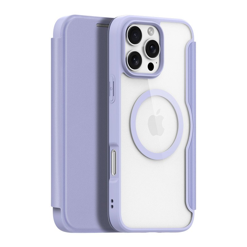 Dux Ducis Skin X Pro dėklas skirtas iPhone 16 Pro Max su MagSafe ir atvartu - violetinė