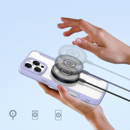 Dux Ducis Skin X Pro dėklas skirtas iPhone 16 Pro Max su MagSafe ir atvartu - violetinė