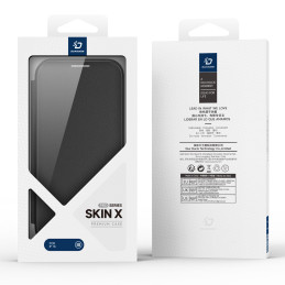 Dux Ducis Skin X Pro iPhone 16 dėklas su MagSafe, atverčiamas ir stovas – juodas