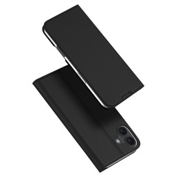 Dux Ducis Skin Pro dėklas iPhone 16 su atvartu ir kortelių lizdu - juodas
