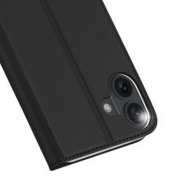 Dux Ducis Skin Pro dėklas iPhone 16 Plus su atvartu ir kortelių lizdu - juodas