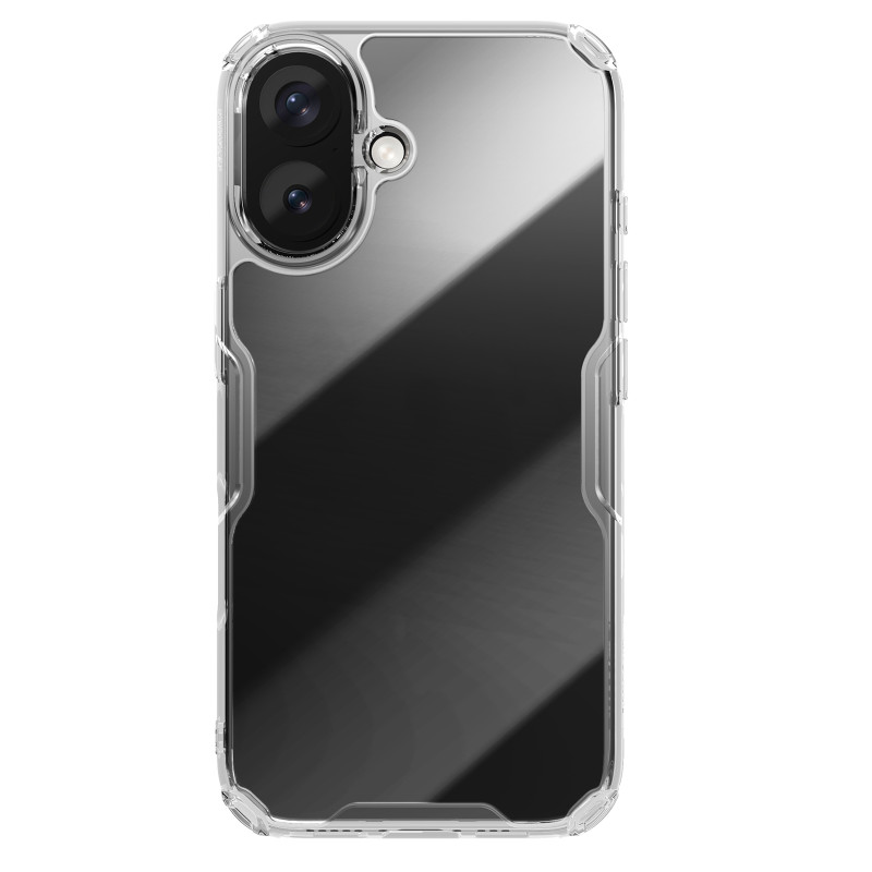 Nillkin Nature Pro dėklas iPhone 16 - skaidrus ir baltas