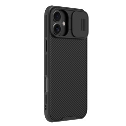 Nillkin CamShield Pro dėklas iPhone 16 su fotoaparato dangteliu – juodas