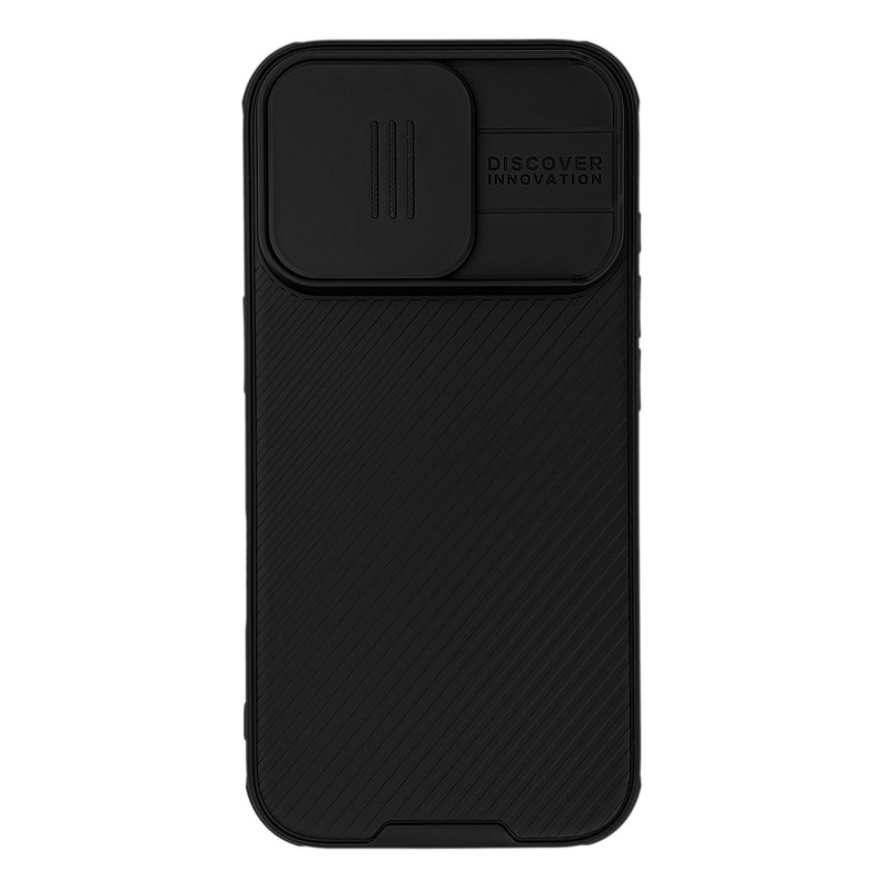 Nillkin CamShield Pro dėklas iPhone 16 Pro su fotoaparato dangteliu – juodas