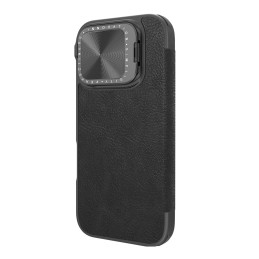 Nillkin Qin Prop odinis dėklas su fotoaparato dangteliu ir stovu iPhone 16 Pro Max - juodas