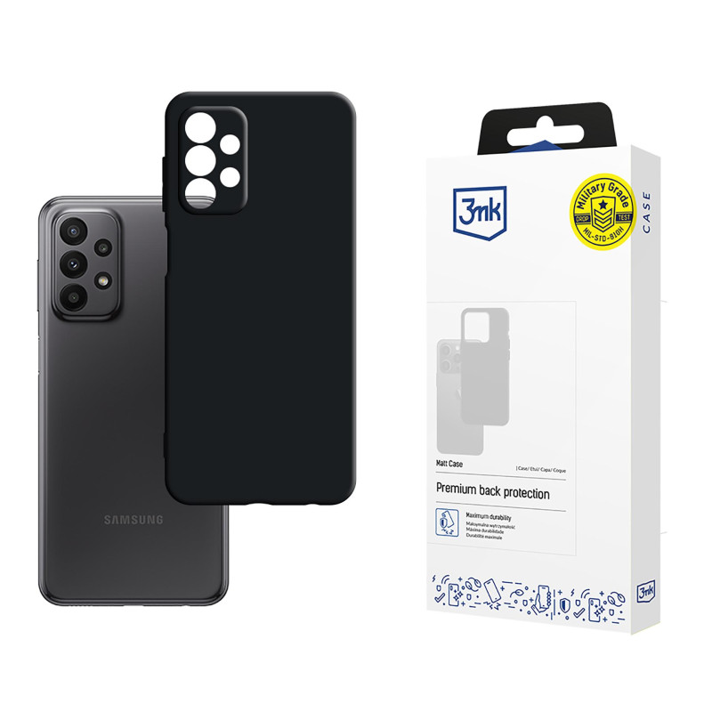 3mk matinis dėklas, skirtas Samsung Galaxy A23 / A23 5G – juodas
