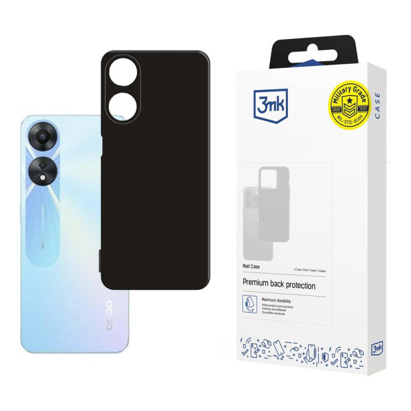 3mk matinis dėklas, skirtas Oppo A78 5G – juodas
