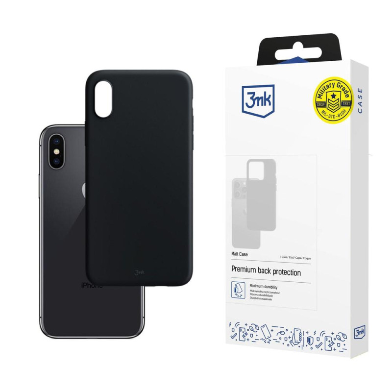 3mk matinis dėklas, skirtas iPhone X / XS - juodas