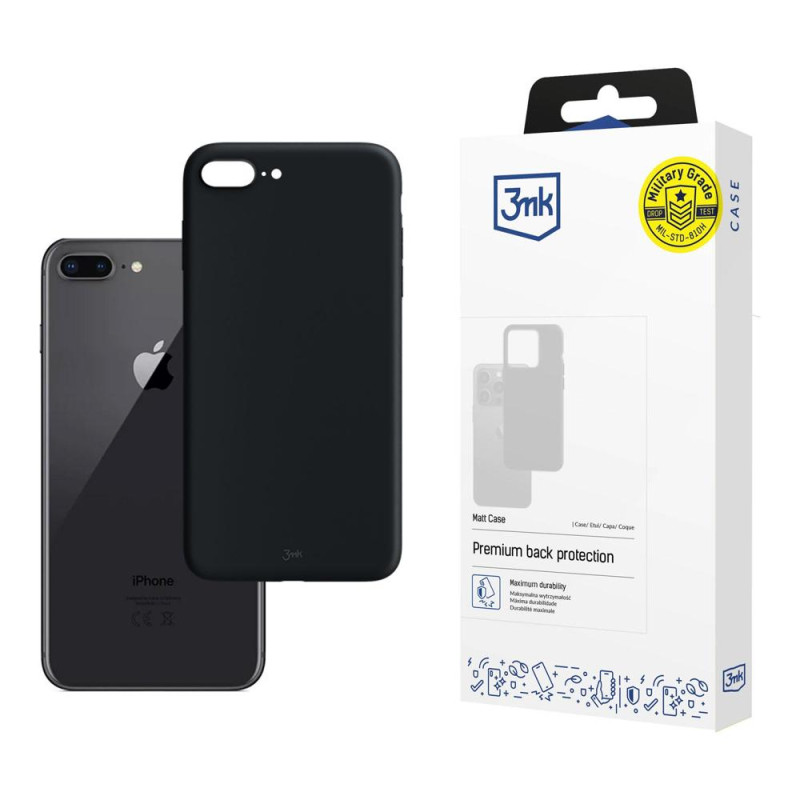 3mk matinis dėklas, skirtas iPhone 8 Plus – juodas