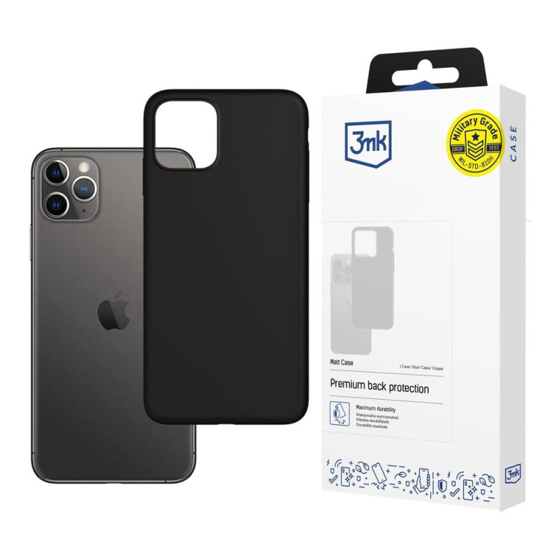 3mk matinis dėklas, skirtas iPhone 11 Pro Max – juodas