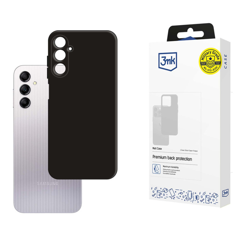 3mk matinis dėklas, skirtas Samsung Galaxy A14 - juodas