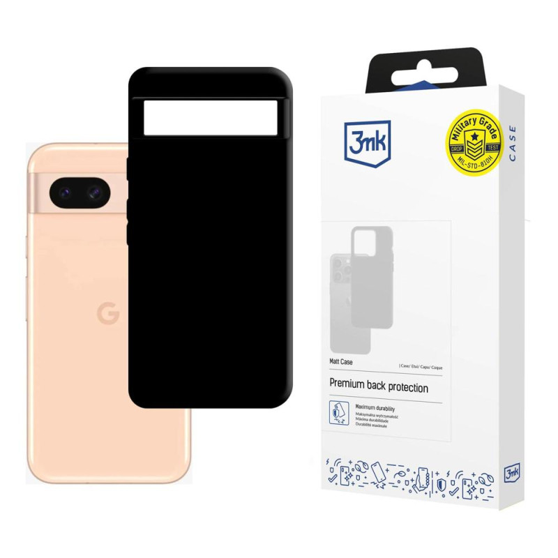 3mk matinis dėklas, skirtas Google Pixel 8A 5G – juodas