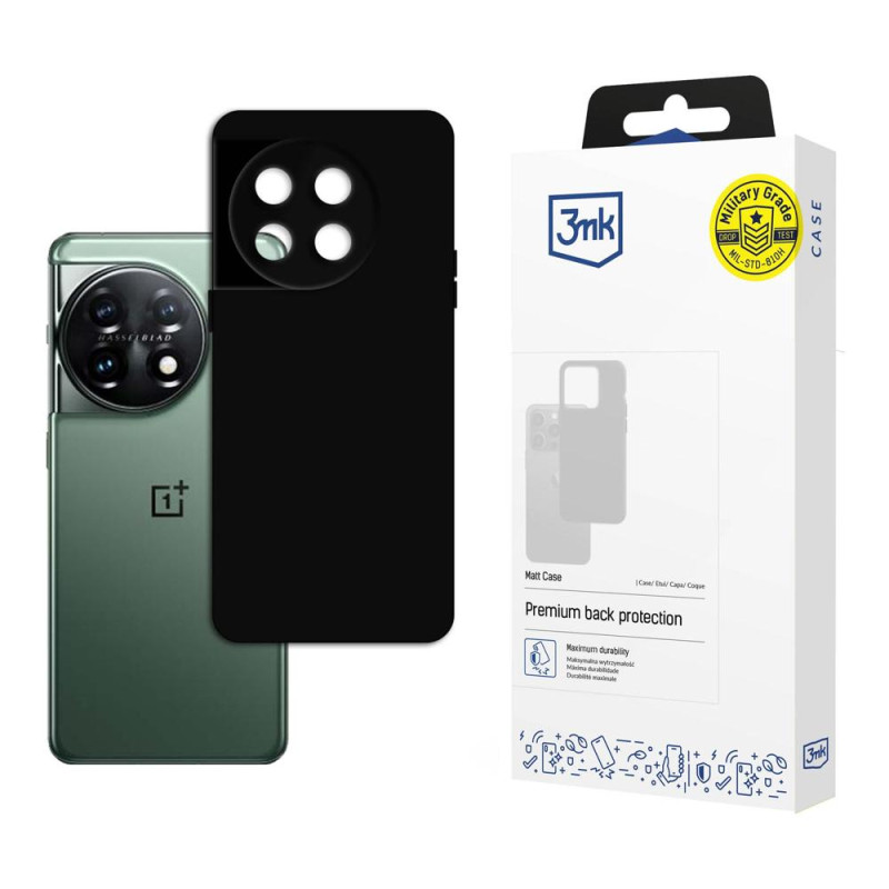 3mk matinis dėklas, skirtas OnePlus 12 – juodas