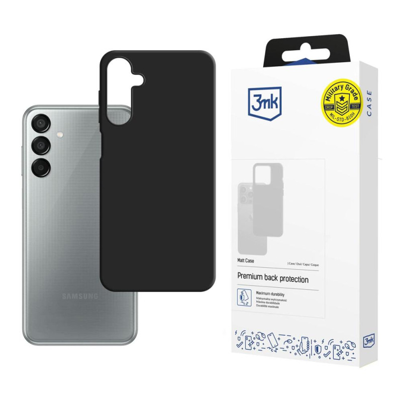 3mk matinis dėklas, skirtas Samsung Galaxy M15 5G – juodas