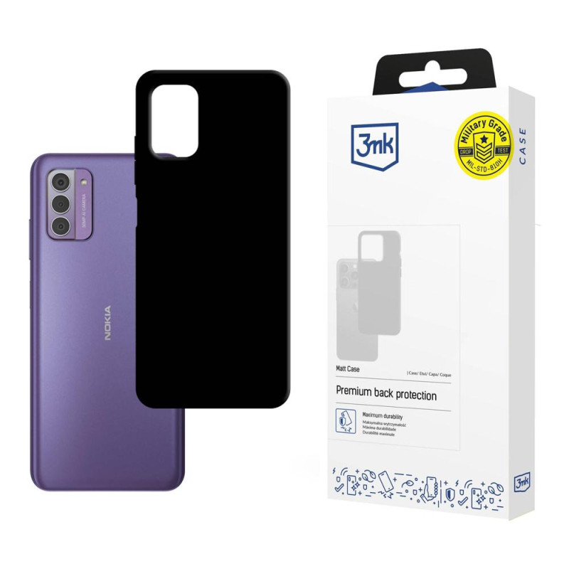 3mk matinis dėklas, skirtas Nokia G42 5G – juodas