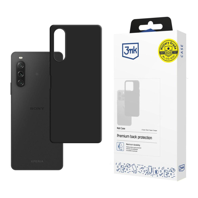 3mk matinis dėklas, skirtas Sony Xperia 10 V – juodas