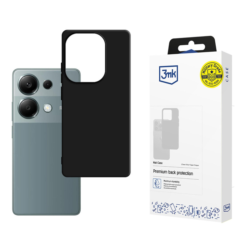 3mk matinis dėklas, skirtas Xiaomi Redmi Note 13 Pro – juodas