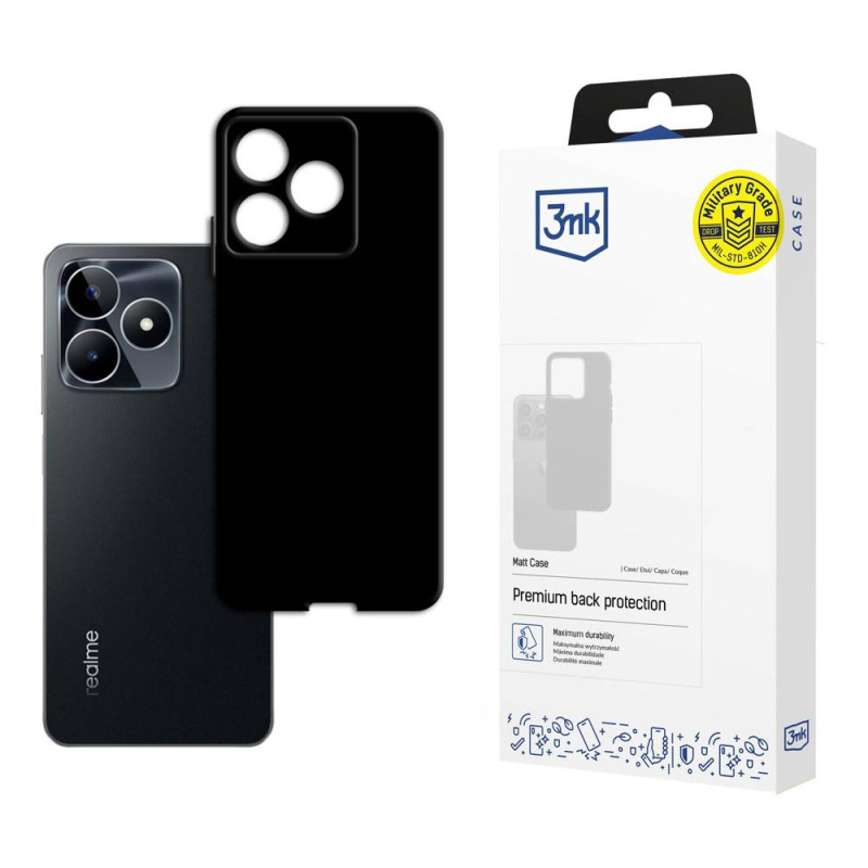 3mk matinis dėklas, skirtas Realme C53 - juodas