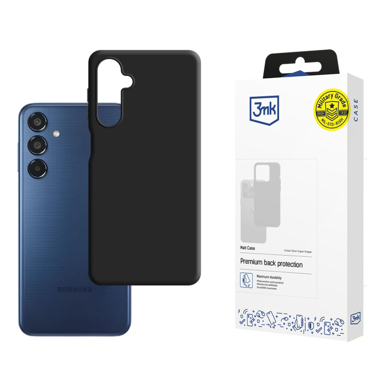 3mk matinis dėklas, skirtas Samsung Galaxy M35 5G – juodas