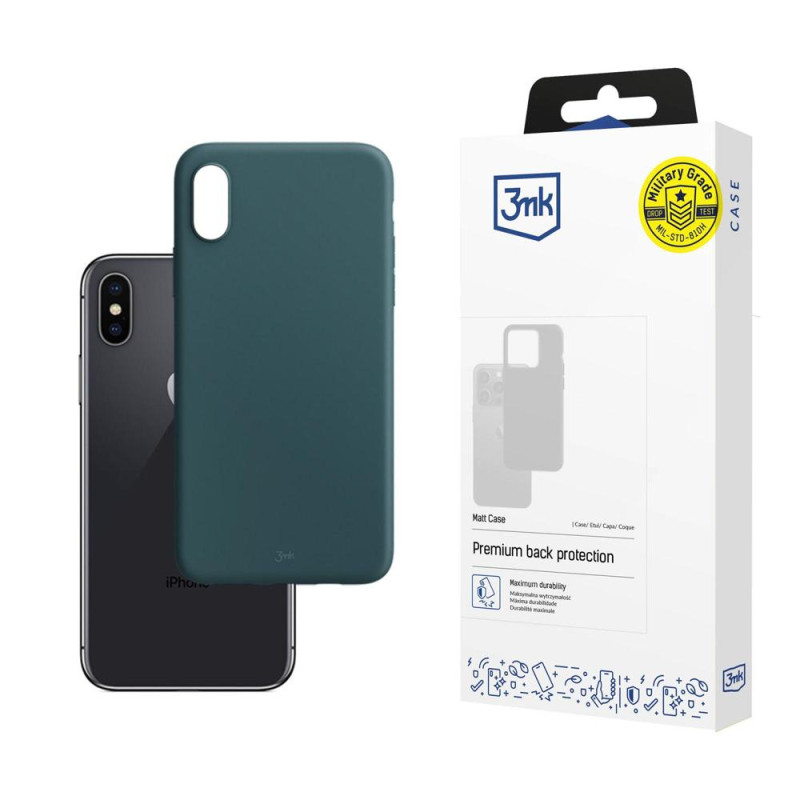 3mk matinis dėklas, skirtas iPhone X / XS – žalias