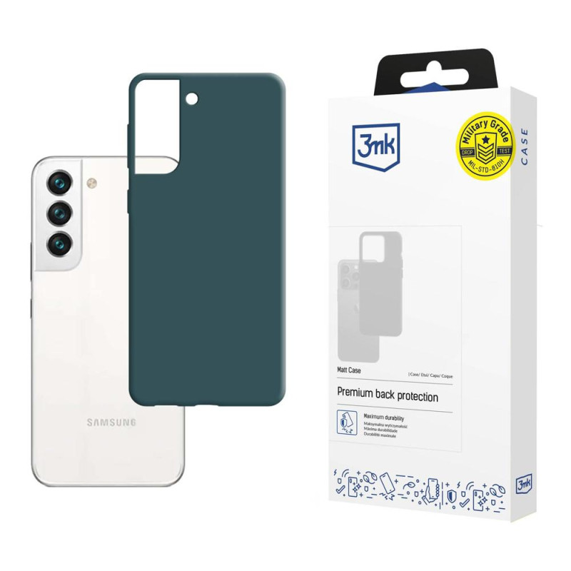 3mk matinis dėklas, skirtas Samsung Galaxy S22 5G – žalias