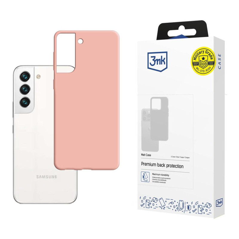 3mk matinis dėklas, skirtas Samsung Galaxy S22 5G – rožinis