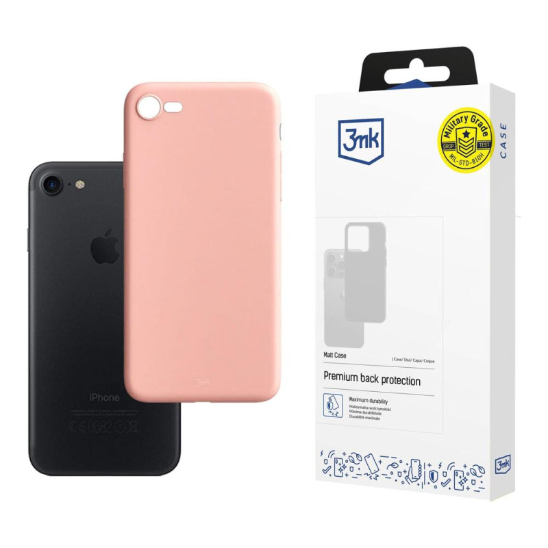 3mk matinis dėklas, skirtas iPhone 7 / 8 / SE 2020 / SE 2022 – rožinis