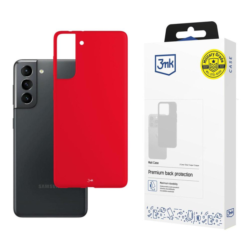 3mk matinis dėklas, skirtas Samsung Galaxy S21 5G – raudonas