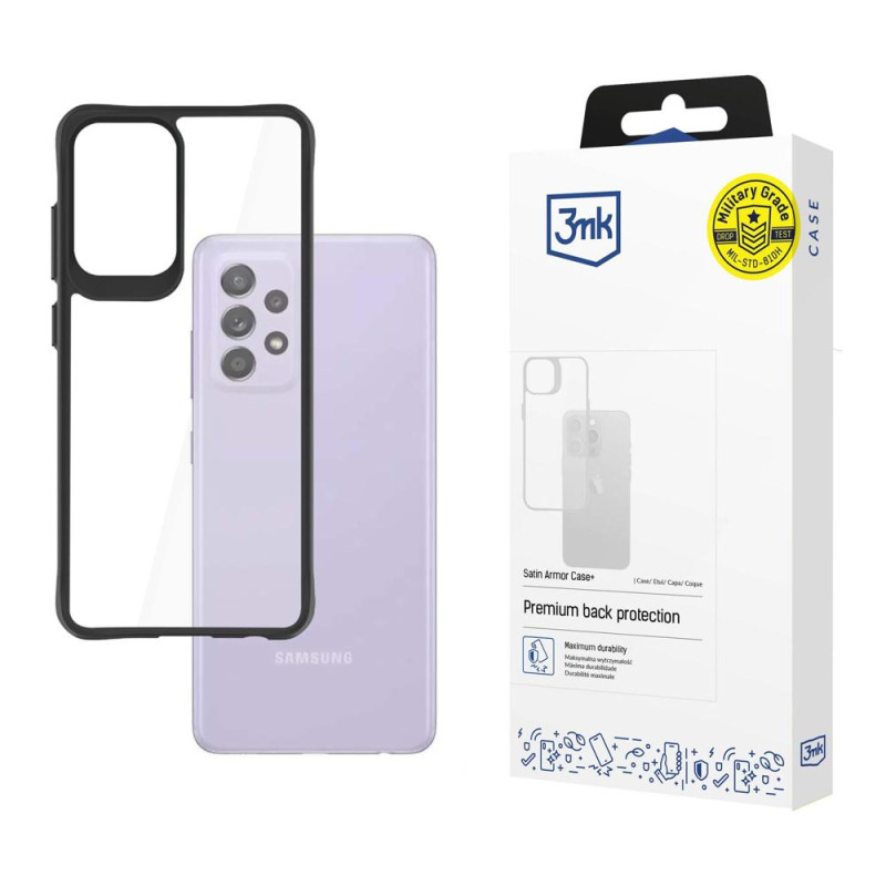 3mk Satin Armor Case+, skirtas Samsung Galaxy A52 / A52 5G / A52s 5G – skaidrus