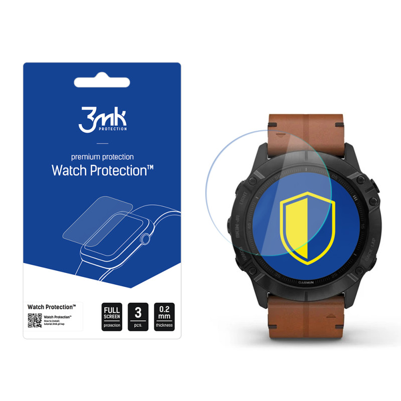 3mk Watch Protection™ v. FlexibleGlass hibridinis stiklas ant Garmin Fenix 6X
