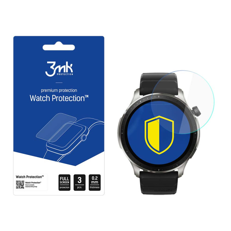 3mk Watch Protection™ v. FlexibleGlass hibridinis stiklas ant Amazfit GTR 4 46 mm