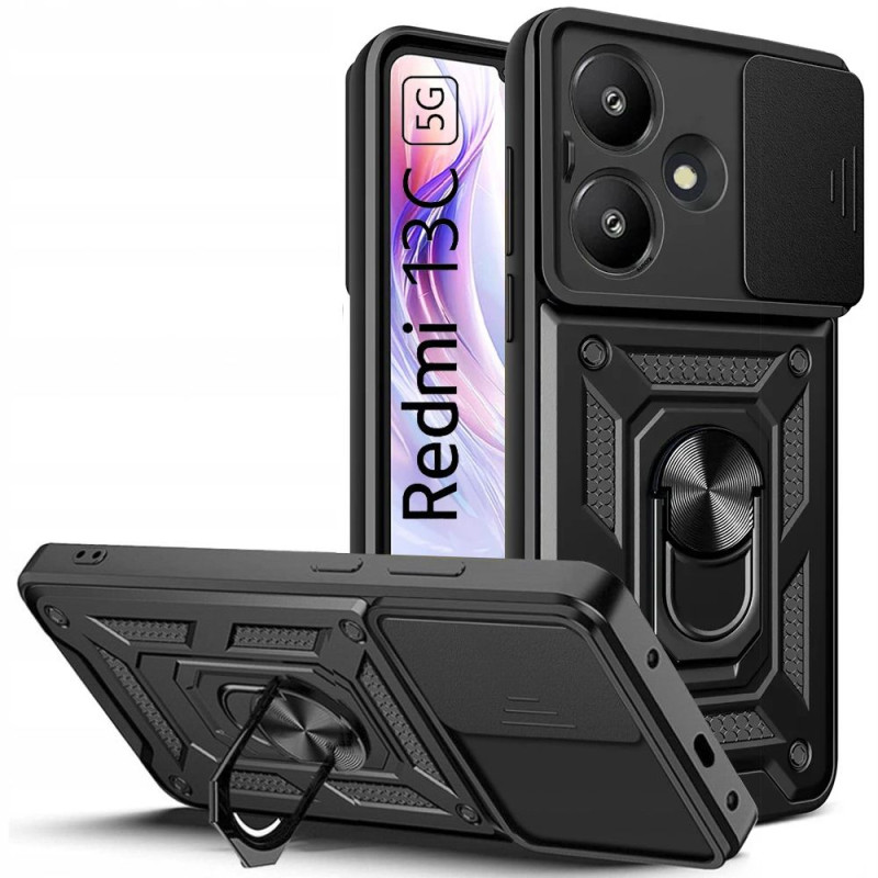 Tech-Protect Camshield Pro dėklas, skirtas Xiaomi Redmi 13C 5G - juodas