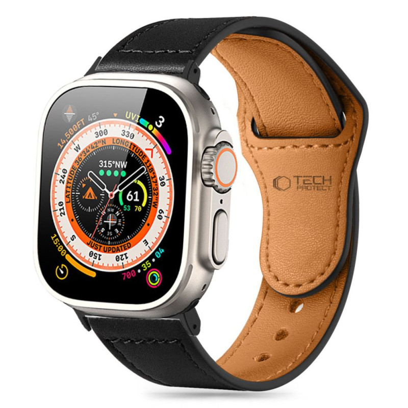 Tech-Protect Naturalfit dirželis, skirtas Apple Watch 4 / 5 / 6 / 7 / 8 / 9 / SE (38 / 40 / 41 mm) - juodas