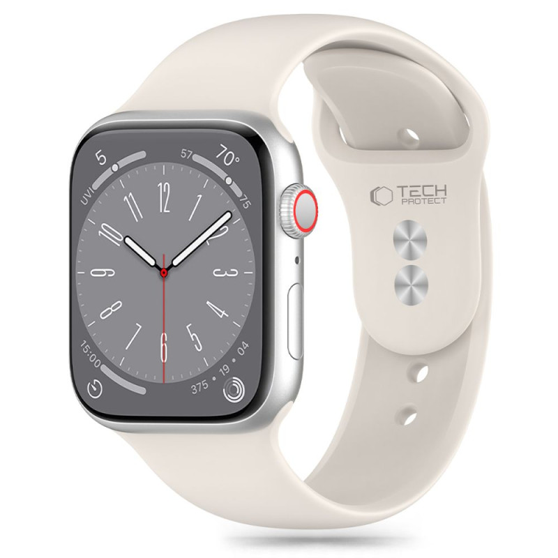 Tech-Protect silikoninis dirželis Apple Watch 4 / 5 / 6 / 7 / 8 / 9 / SE (38 / 40 / 41 mm) - smėlio spalvos