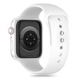 Tech-Protect silikoninis dirželis, skirtas Apple Watch 4/ 5/ 6/ 7/ 8/ 9/ SE/ Ultra 1/ 2 (42/ 44/ 45/ 49 mm) – baltas