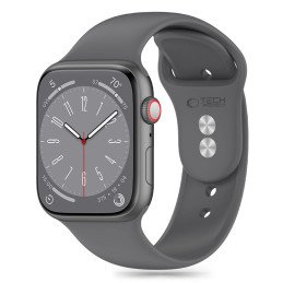 Tech-Protect silikoninis dirželis, skirtas Apple Watch 4/ 5/ 6/ 7/ 8/ 9/ SE/ Ultra 1/ 2 (42/ 44/ 45/ 49 mm) – pilka