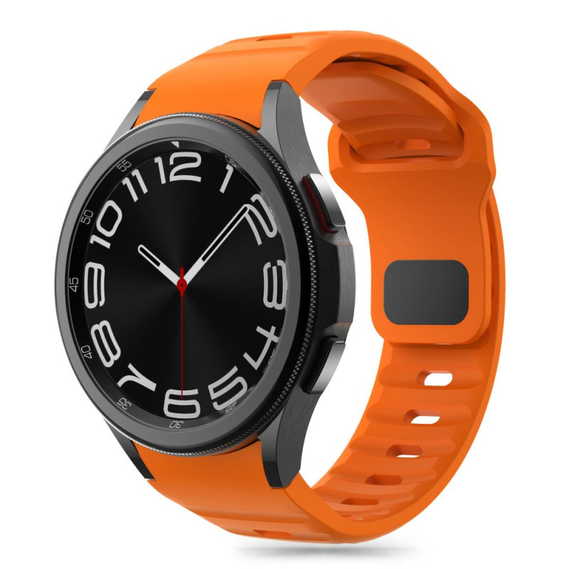 Tech-Protect silikoninis dirželis, skirtas Samsung Galaxy Watch 4/ 5/ 5 Pro/ 6/ 7/ FE – oranžinis