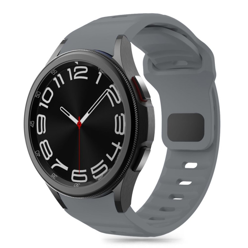 Tech-Protect silikoninis dirželis, skirtas Samsung Galaxy Watch 4/ 5/ 5 Pro/ 6/ 7/ FE – pilkas