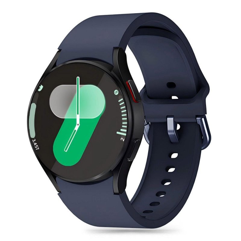 Tech-Protect silikoninis dirželis, skirtas Samsung Galaxy Watch 4/ 5/ 5 Pro/ 6/ 7/ FE – tamsiai mėlynas