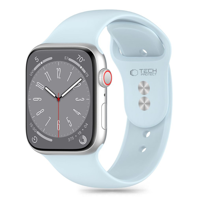 Tech-Protect silikoninis dirželis, skirtas Apple Watch 4/ 5/ 6/ 7/ 8/ 9/ SE (38/ 40/ 41mm) – mėlynas