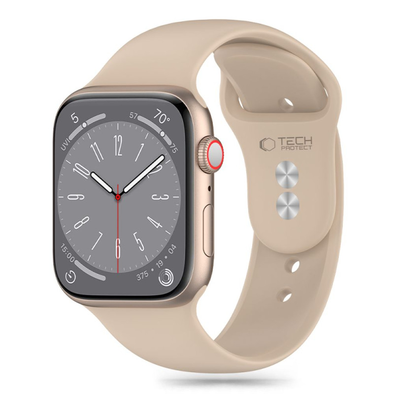 Tech-Protect silikoninis dirželis, skirtas Apple Watch 4/ 5/ 6/ 7/ 8/ 9/ SE (38/ 40/ 41mm) – rudas