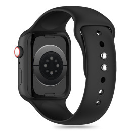 Tech-Protect silikoninis dirželis, skirtas Apple Watch 4/ 5/ 6/ 7/ 8/ 9/ SE/ Ultra 1/ 2 (42/ 44/ 45/ 49mm) – juodas